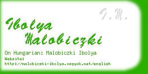 ibolya malobiczki business card